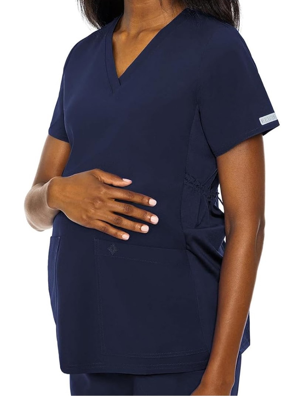 Maternity Navy V-Neck Medical Scrub Top